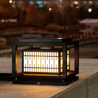 Modern black and gold led garden light outdoor landscape lantern