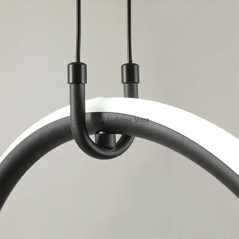 Modern black led geometric pendant lights for living room decor