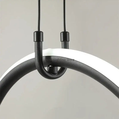Modern black led geometric pendant lights for living room decor