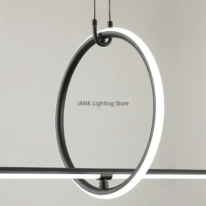 Modern black led geometric pendant lights for living room decor