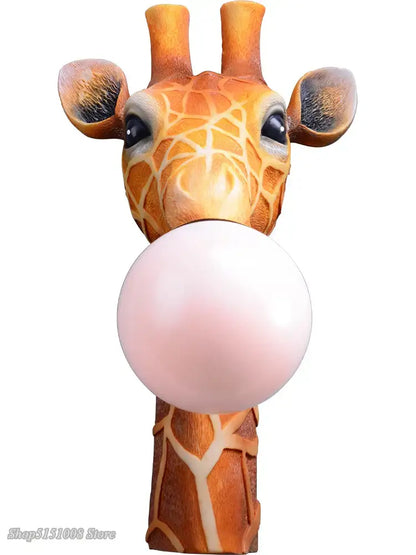Modern whimsical orange giraffe wall lamp for bedroom decor