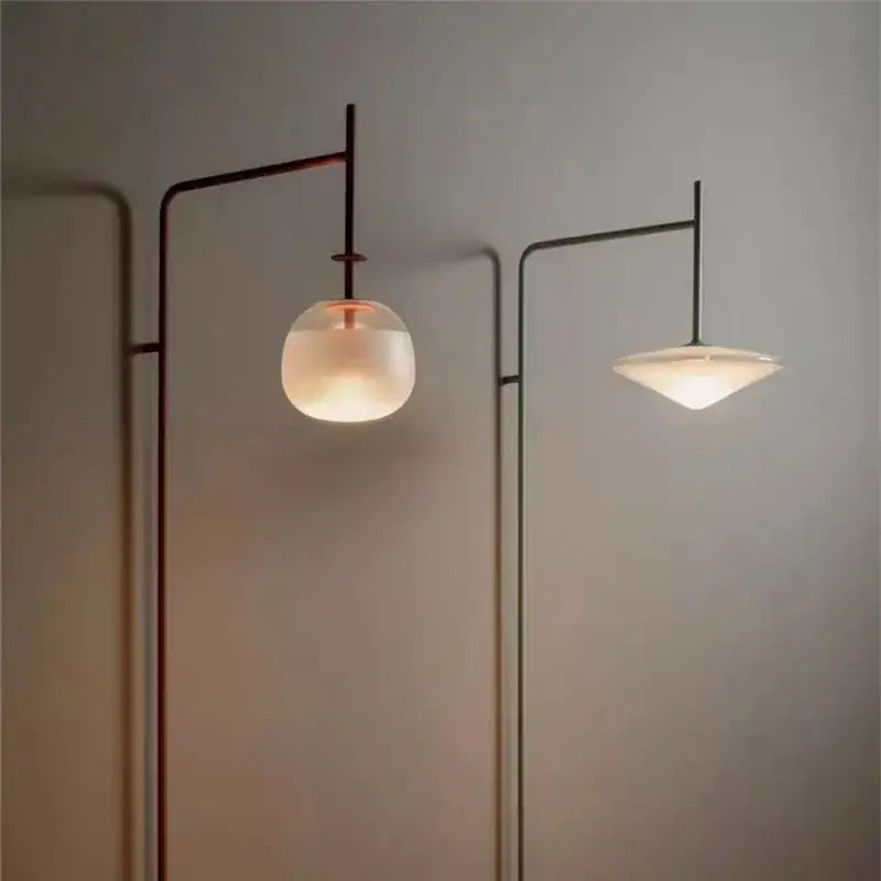 Minimalist black led glass wall lamp living room sconce