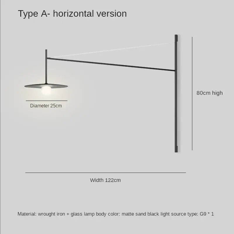 Minimalist black led glass wall lamp living room sconce