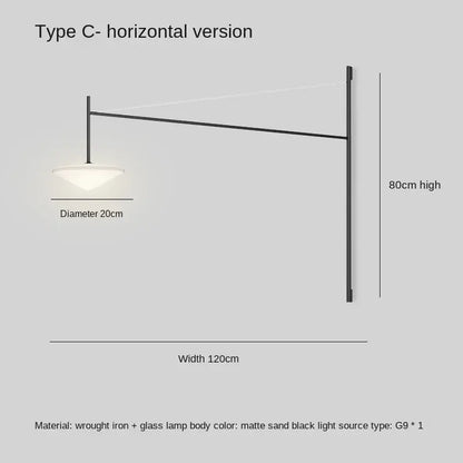 Minimalist black led glass wall lamp living room sconce