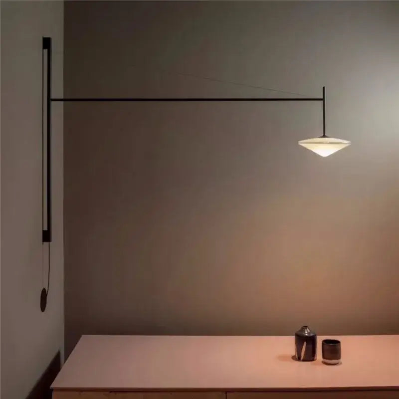 Minimalist black led glass wall lamp living room sconce