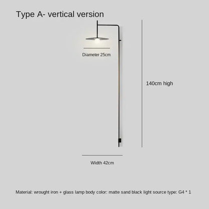 Minimalist black led glass wall lamp living room sconce