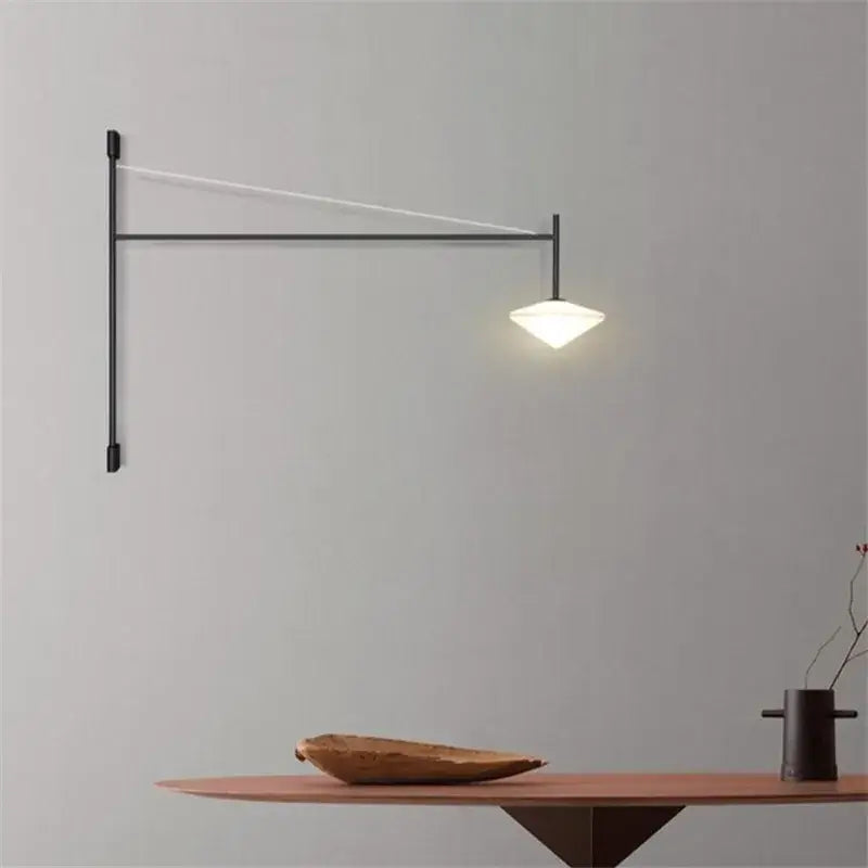 Minimalist black led glass wall lamp living room sconce