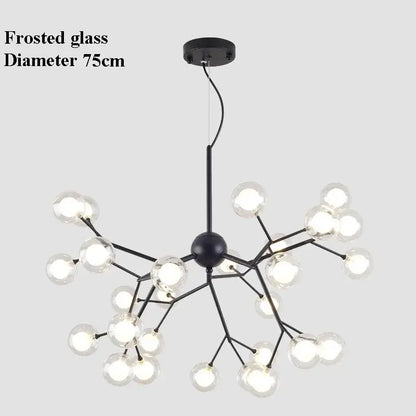 Modern black glass ball branch chandelier living room light