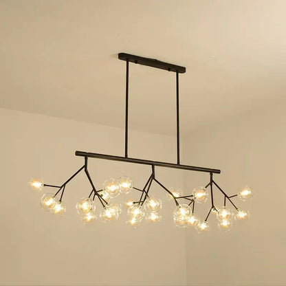 Modern black glass ball branch chandelier living room light