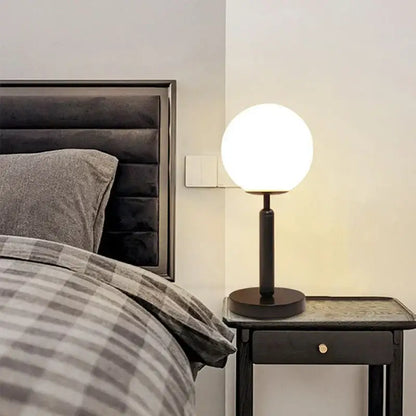 Modern black led glass ball table lamp bedroom light