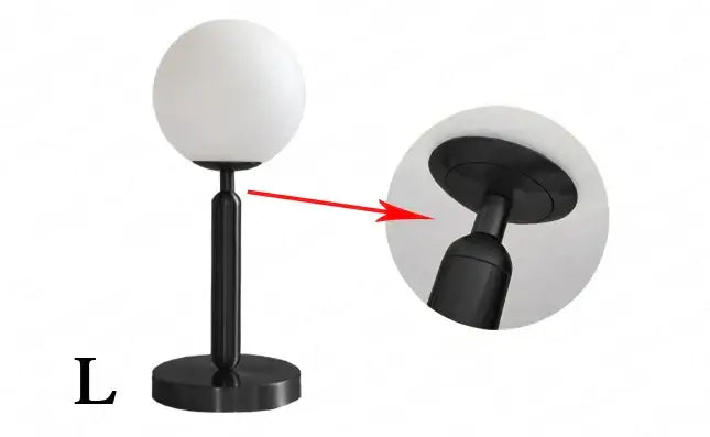 Modern black led glass ball table lamp bedroom light