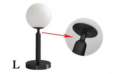 Modern black led glass ball table lamp bedroom light