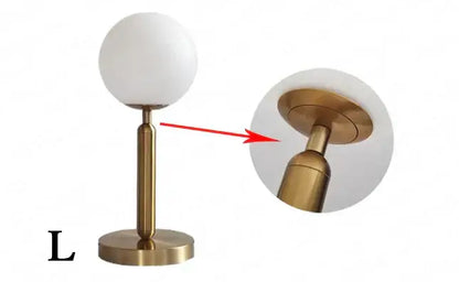 Modern black led glass ball table lamp bedroom light