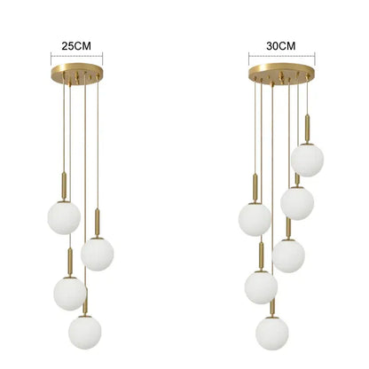 Modern gold glass ball chandelier dining room pendant light