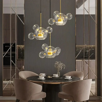 Modern gold glass ball chandelier – dining room pendant lights