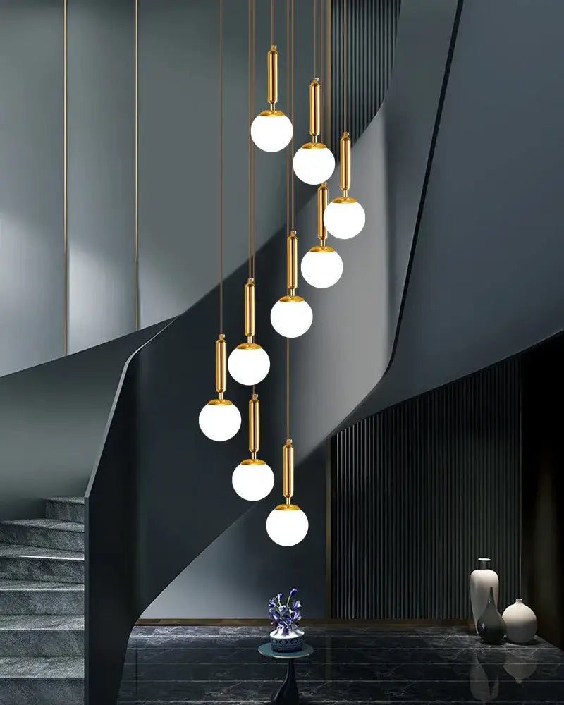 Modern black led glass ball chandelier living room pendant light
