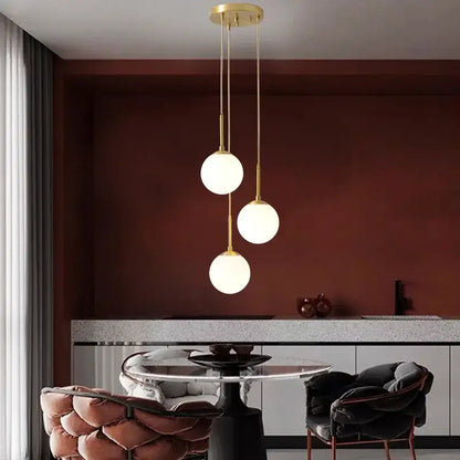 Modern black led glass ball chandelier living room pendant light