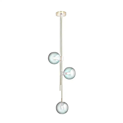 Modern emerald green glass ball pendant light brass dining room