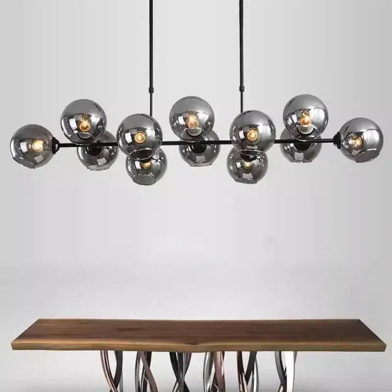 Modern black glass ball pendant light for dining room kitchen