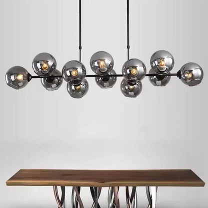 Modern black glass ball pendant light for dining room kitchen