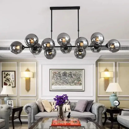 Modern black glass ball pendant light for dining room kitchen