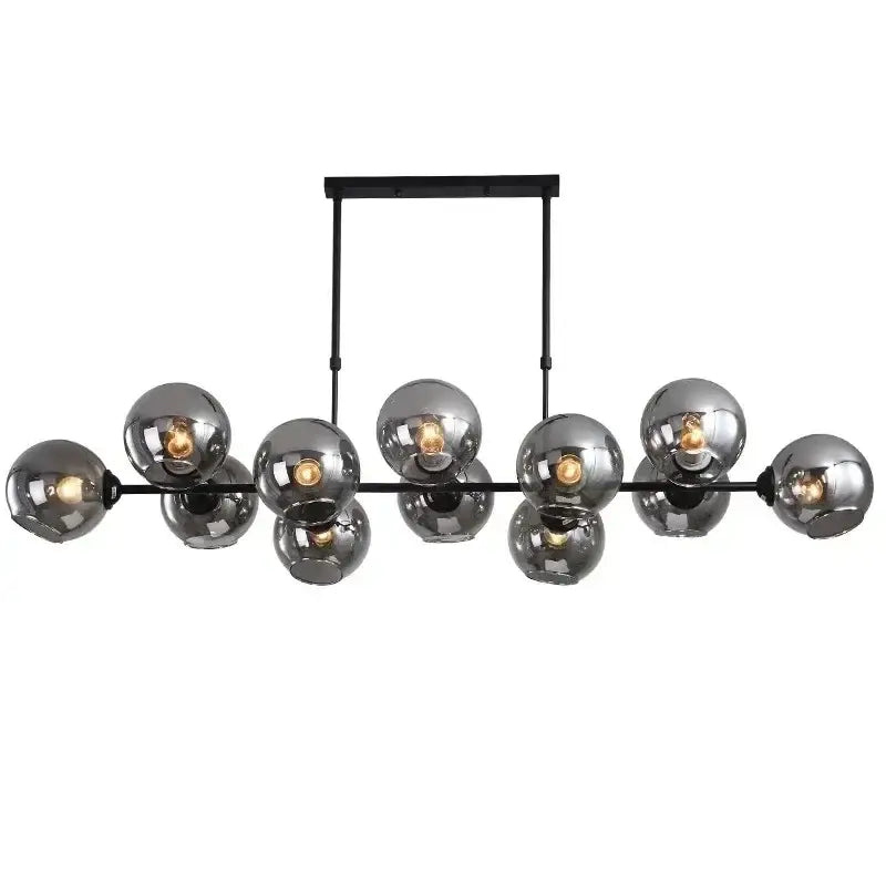 Modern black glass ball pendant light for dining room kitchen