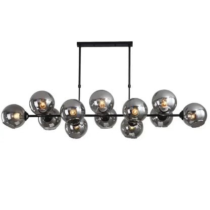 Modern black glass ball pendant light for dining room kitchen