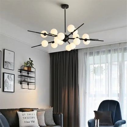 Modern gold led glass ball pendant light for dining room