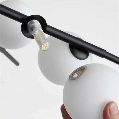 Modern gold led glass ball pendant light for dining room