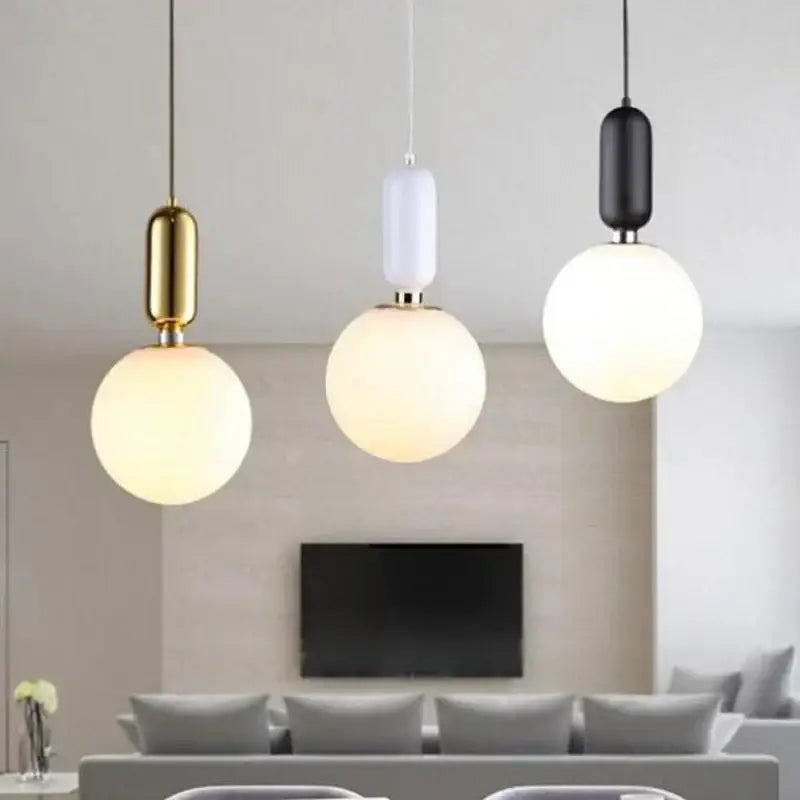 Modern led glass ball pendant lights for dining room kitchen