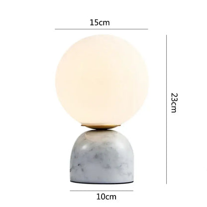 Green marble glass ball table lamp bedroom lighting set of 2