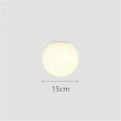 Minimalist matte white led glass ball wall sconce bedroom light