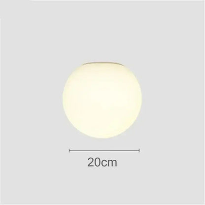 Minimalist matte white led glass ball wall sconce bedroom light