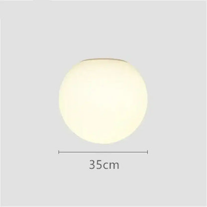 Minimalist matte white led glass ball wall sconce bedroom light