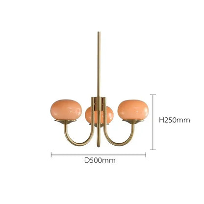 Modern pink & milky white led glass balls chandelier bedroom light