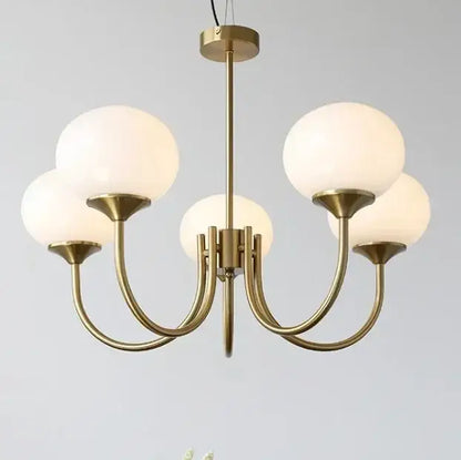 Modern pink & milky white led glass balls chandelier bedroom light