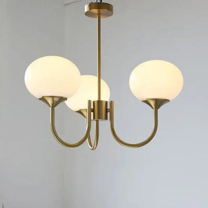 Modern pink & milky white led glass balls chandelier bedroom light