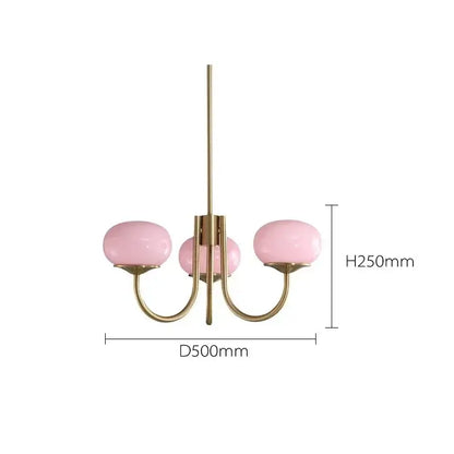 Modern pink & milky white led glass balls chandelier bedroom light