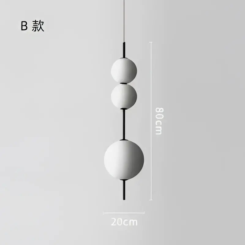Modern white glass beads pendant chandelier for dining room