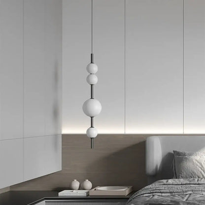 Modern white glass beads pendant chandelier for dining room