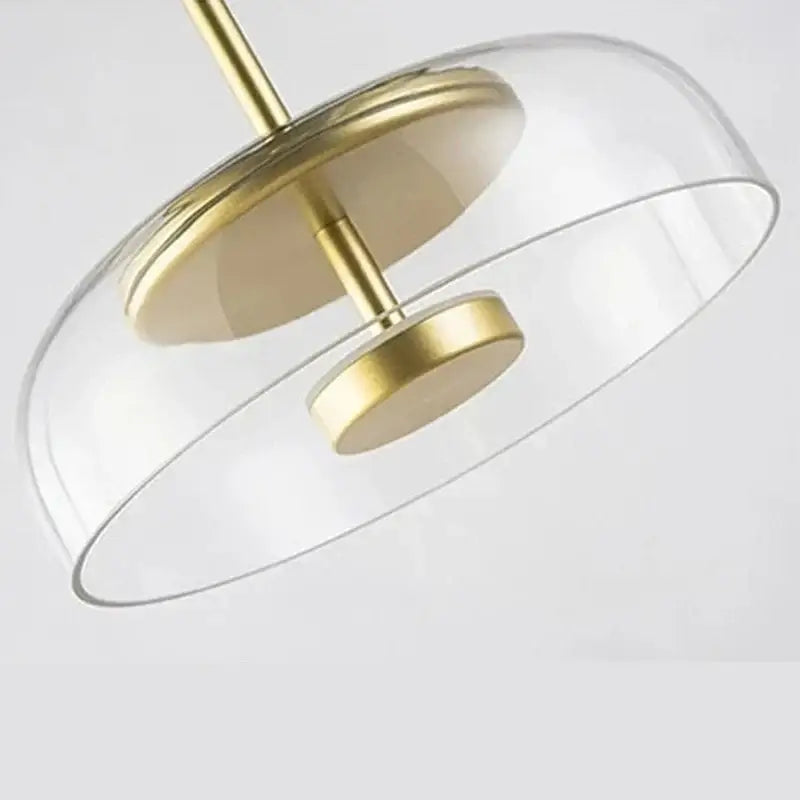 Modern gold smoked led glass bowl pendant light dining room