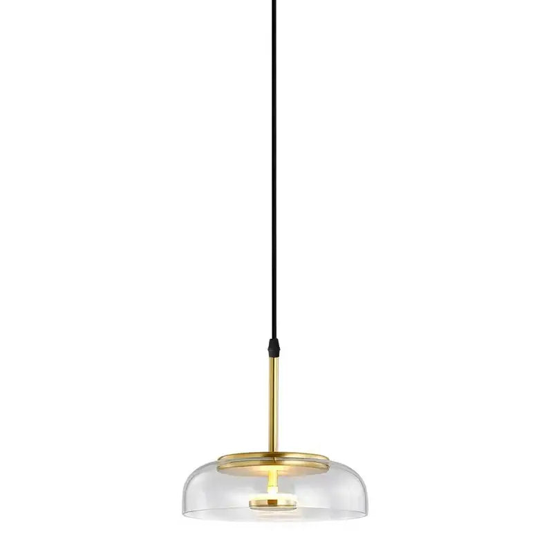 Modern gold smoked led glass bowl pendant light dining room
