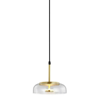 Modern gold smoked led glass bowl pendant light dining room