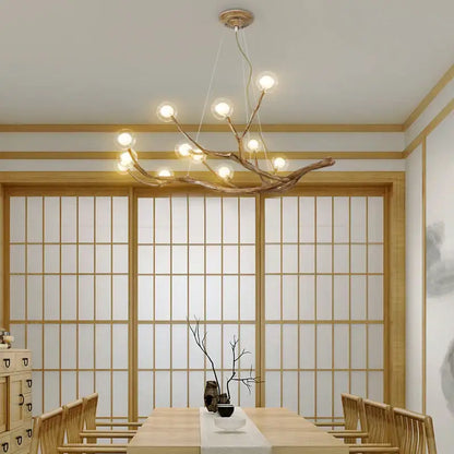 Bronze branch glass bubble chandelier dining room led glass light