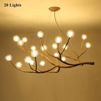 Bronze branch glass bubble chandelier dining room led glass light