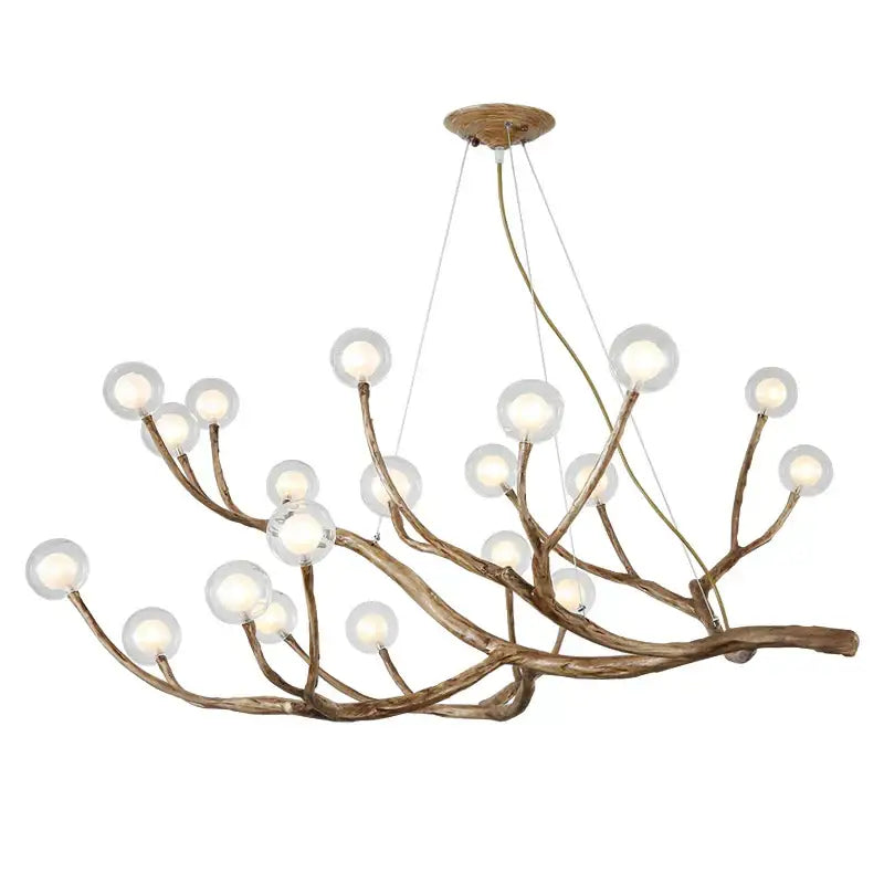 Bronze branch glass bubble chandelier dining room led glass light