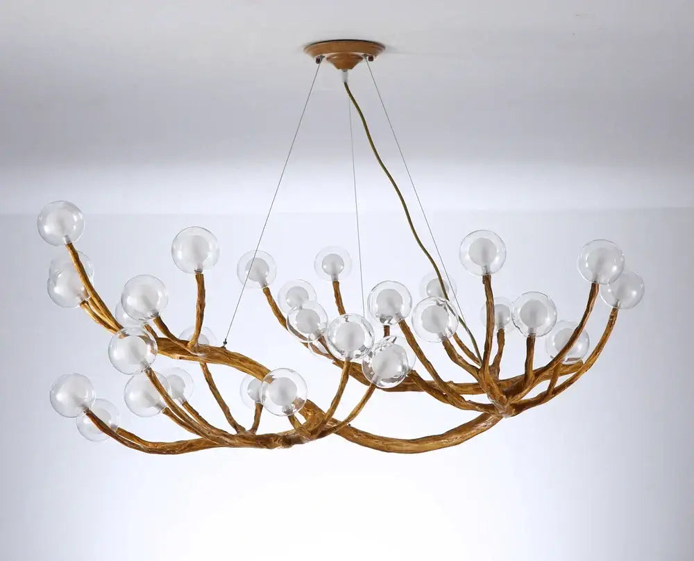 Bronze branch glass bubble chandelier dining room led glass light