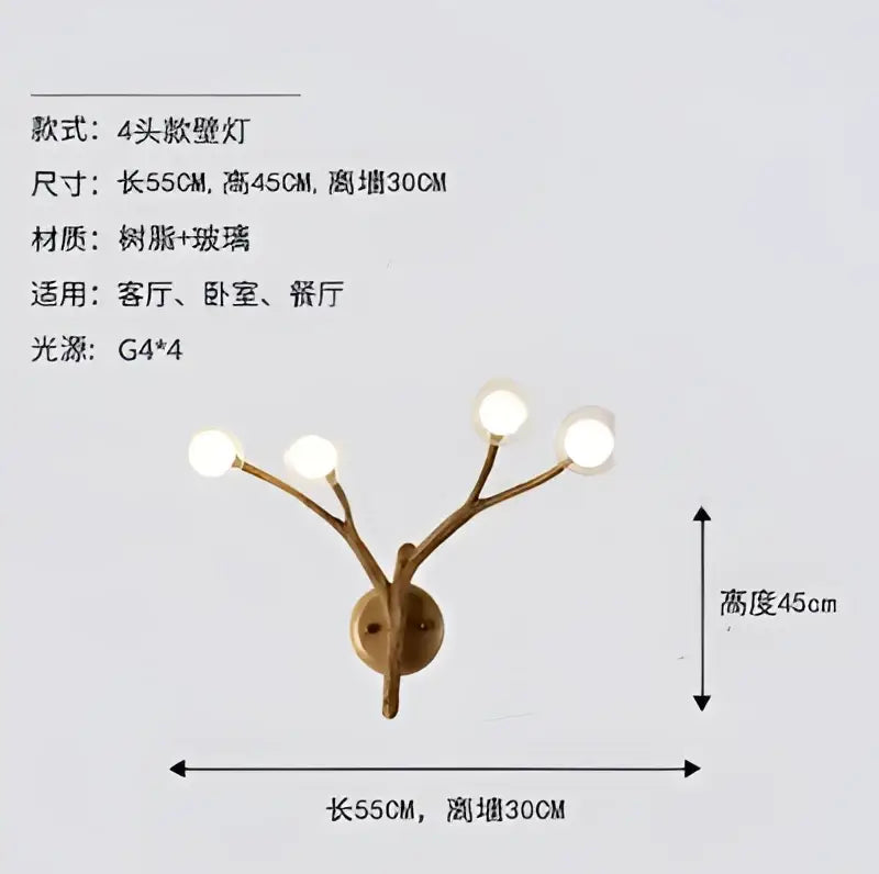 Bronze branch glass bubble chandelier dining room led glass light