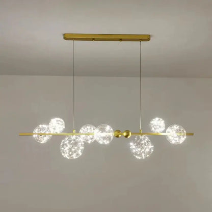 Modern gold & black led glass bulb pendant light dining room