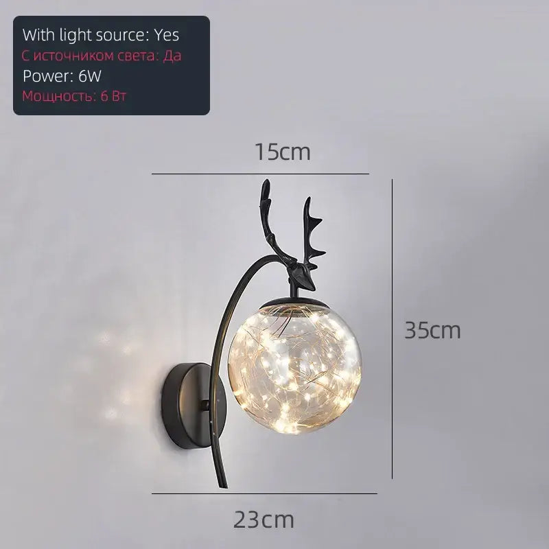 Modern gold & black led glass bulb pendant light dining room
